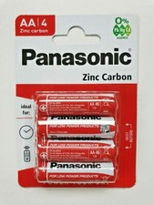 Batterie Panasonic AA zinco carbonio confezione da 4 venditore UK SPEDIZIONE IN GIORNATA
