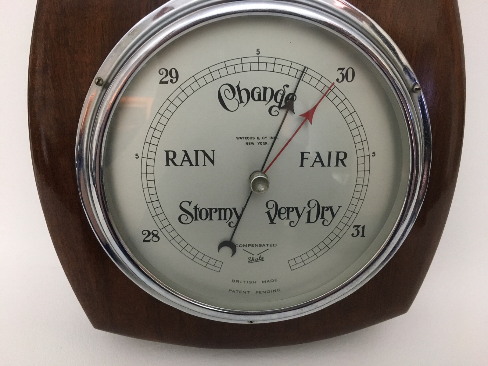 Vintage Watrous & Co, New York Banjo Barometer British Made 20 Inches