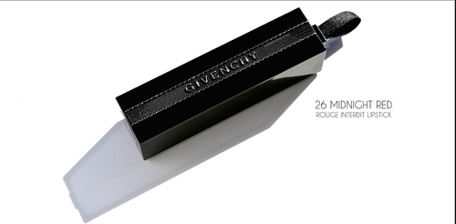 Lápiz labial satinado Givenchy Rouge Interdit rojo medianoche #26 - Imagen 4 de 4