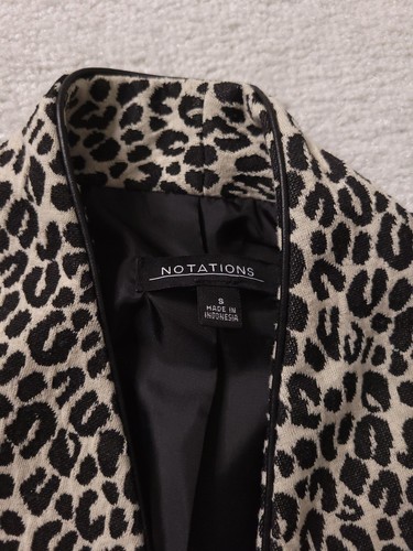 Notations Womens S Blazer Jacket Animal Print Open Front Long Sleeve - Picture 9 of 10