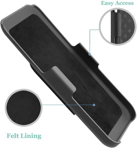 For iPhone 14 Pro (6.1") - Black Holster Swivel Belt Clip Hard Kickstand Case - Picture 4 of 5