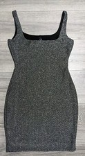 WINDSOR Dress & Jacket Womens Medium Gray Glittery Metallic Bodycon Party CUTE