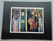 Will Barnet Summer Family 1948 Mid Century Modern MCM Figures Art Print Matted