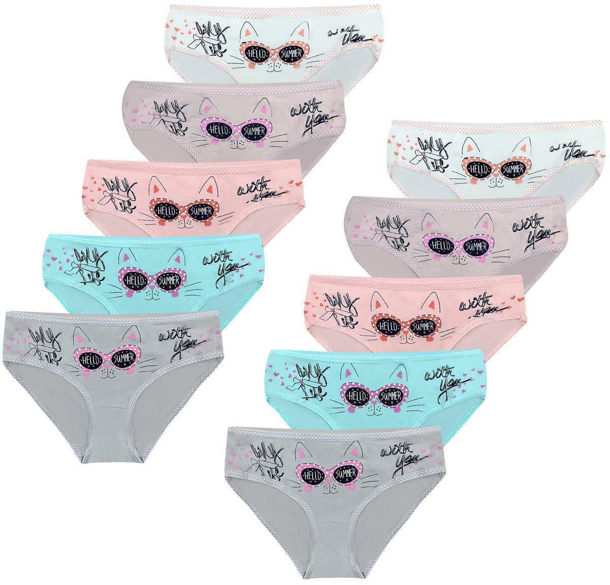 Mädchen Slips 6er Pack - Baumwoll-Unterhosen In Trendigen Farben