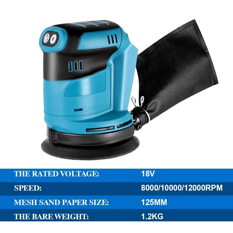 Cordless Orbital Sander Wood Grinder Electric Car Polisher for Makita Battery - Image 3 of 4