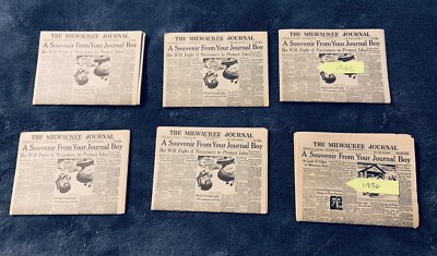 VINTAGE   MILWAUKEE JOURNAL '' SOUVENIR MINIATURE NEWSPAPERS