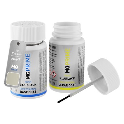 Autolack Lackstift Set für Peugeot M0H5 Or Blanc Nacre Metallic Basis Klarlack
