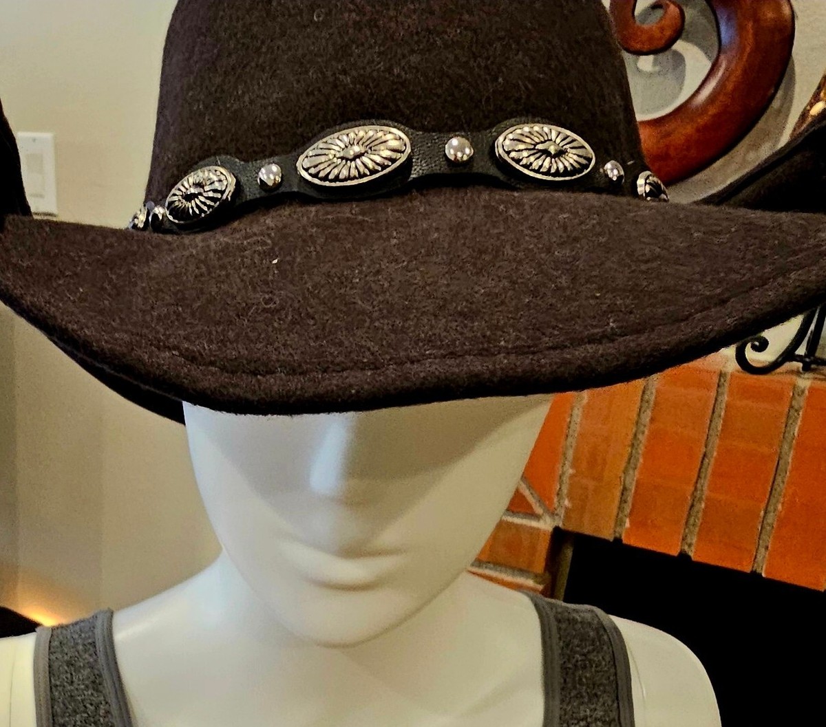 SCALA Classic 4 Season WOOL/Lan Concho Accent Cowboy Hat-EUC  display picture 1