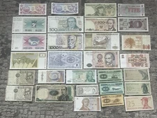 MIXED LOT 29 WORLD PAPER MONEY BANKNOTES CURRENCY FOREIGN Mainly UNC