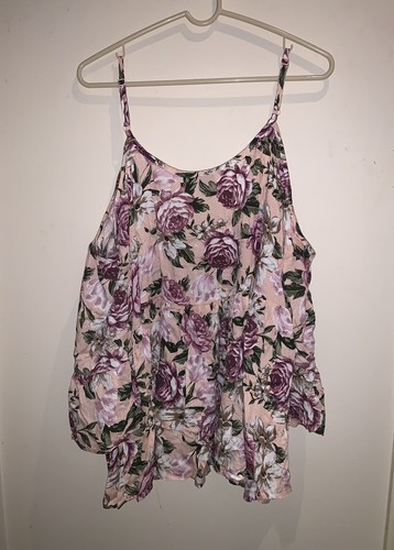 NWT Torrid Women's Babydoll Textured Rayon Cold Shoulder Top Blush Floral Size 3 - Picture 7 of 24