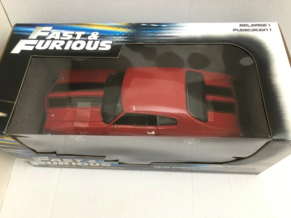JOHNNY LIGHTNING FAST & FURIOUS 1970 CHEVY CHEVELLE SS RED 1:18 DIECAST MODEL 34 - Image 3 of 4