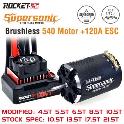 Rocket-RC 540 Brushless Motor 120A ESC Regler Combo für Buggy 1/10 RC Car Auto