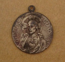 Stary Medalion Pielgrzyma - Najświętsze Serce Jezusa - Matka Boża - (AA168)
