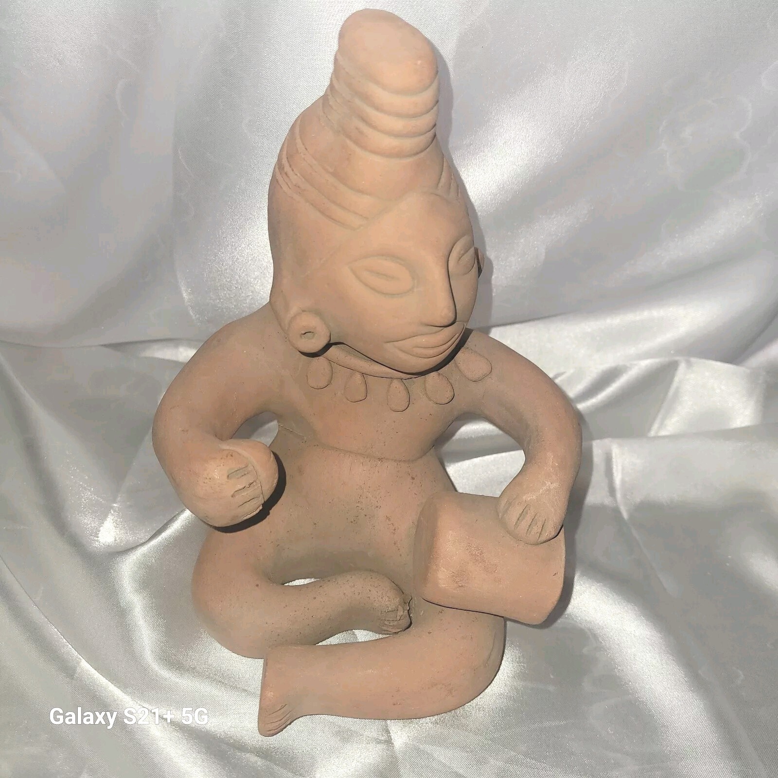 Aztec Sculpture Figurine Terracotta Clay Pottery Signed  8.5