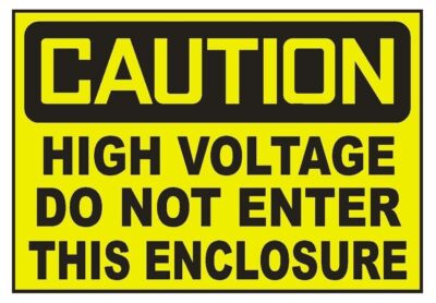 Caution High Voltage Do Not Enter Sticker Decal