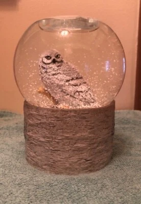 Partylite owl snow globe tealight holder