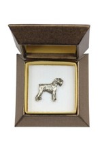 Schnauzer - Hundebrosche in Geschenkbox, elegante Anstecknadel, Reversnadel f&uuml;r