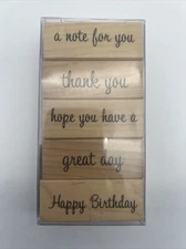 BIRTHDAY GREETINGS Rubber Stamps 184582 Recollections Set of 5 Words Phrases