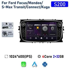 For Ford Focus 2 Mondeo S-MAX Android Carplay Car Radio GPS Multimedia Screen 4G