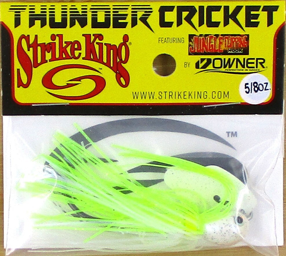 (12) Strike King 5/8 Oz Thunder Cricket Bladed Jigs Chartreuse Blue Glimmer New - Image 3