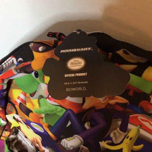 Bioworld X Nintendo MarioKart Backpack Bookbag Black/Allover Print - NEW - Picture 4 of 5