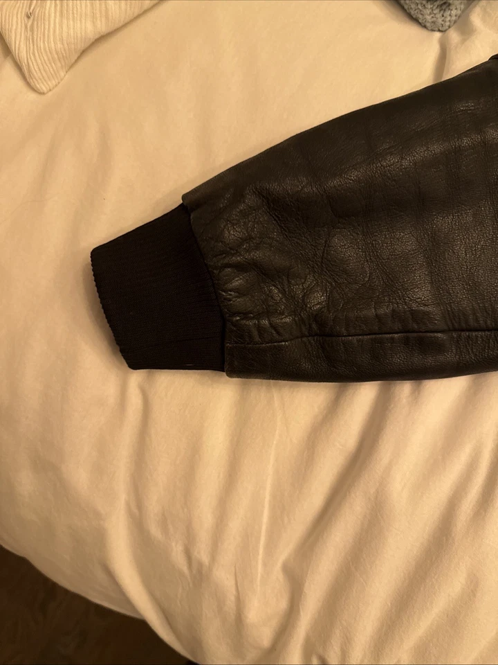 Chaqueta de bombardero de cuero envejecido Adventure Bound vintage para hombre grande pesada años 80 Foto 4 de 4