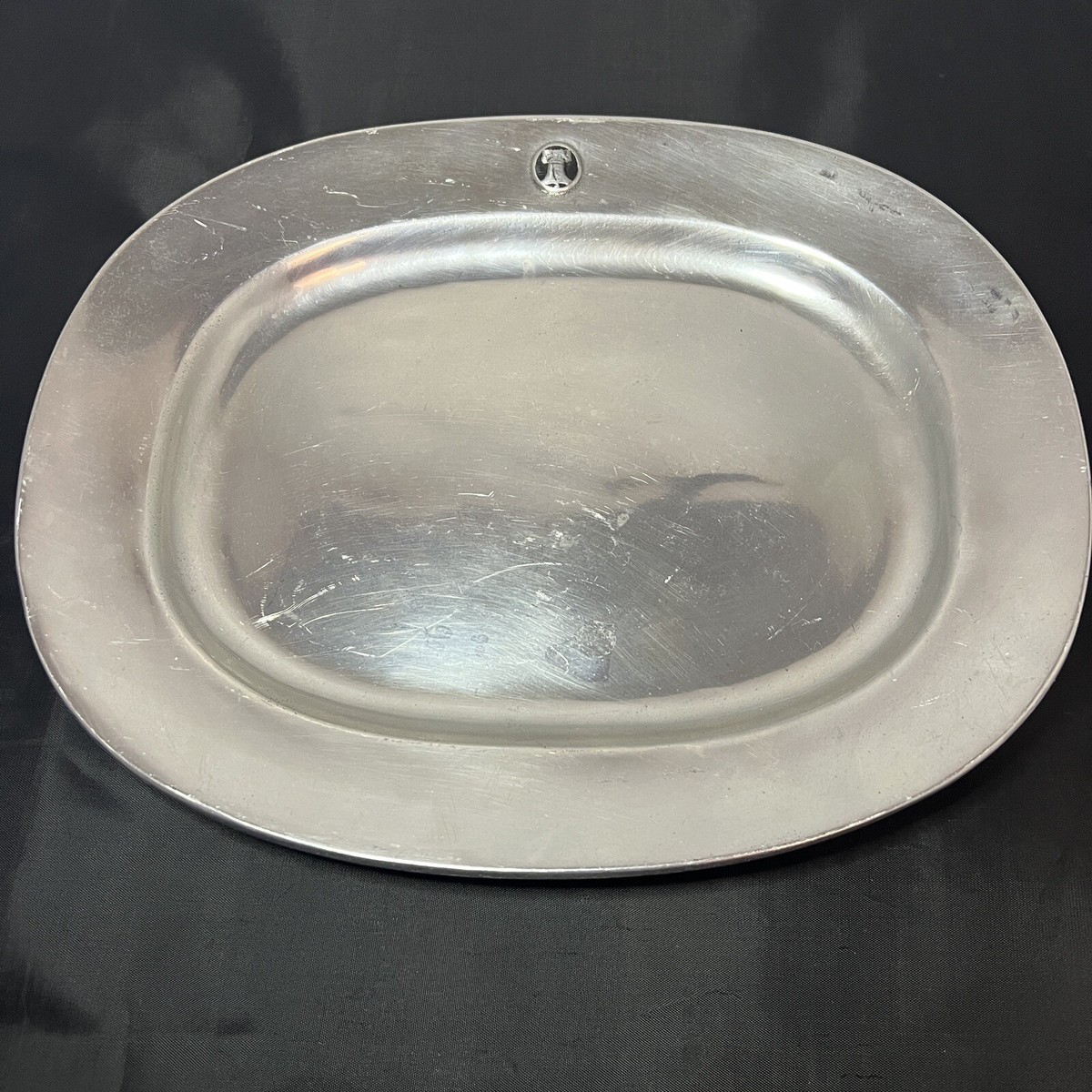 Vintage Wilton Armetale Pewter Columbia Oval Platter Tray - Bell