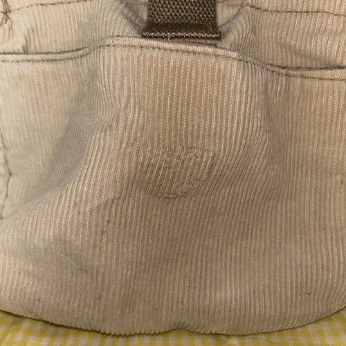 Womens Y2K Corduroy Mini Bag Tan Buckle Belt Strap Utility Grunge Indie Preppy - Picture 3 of 5