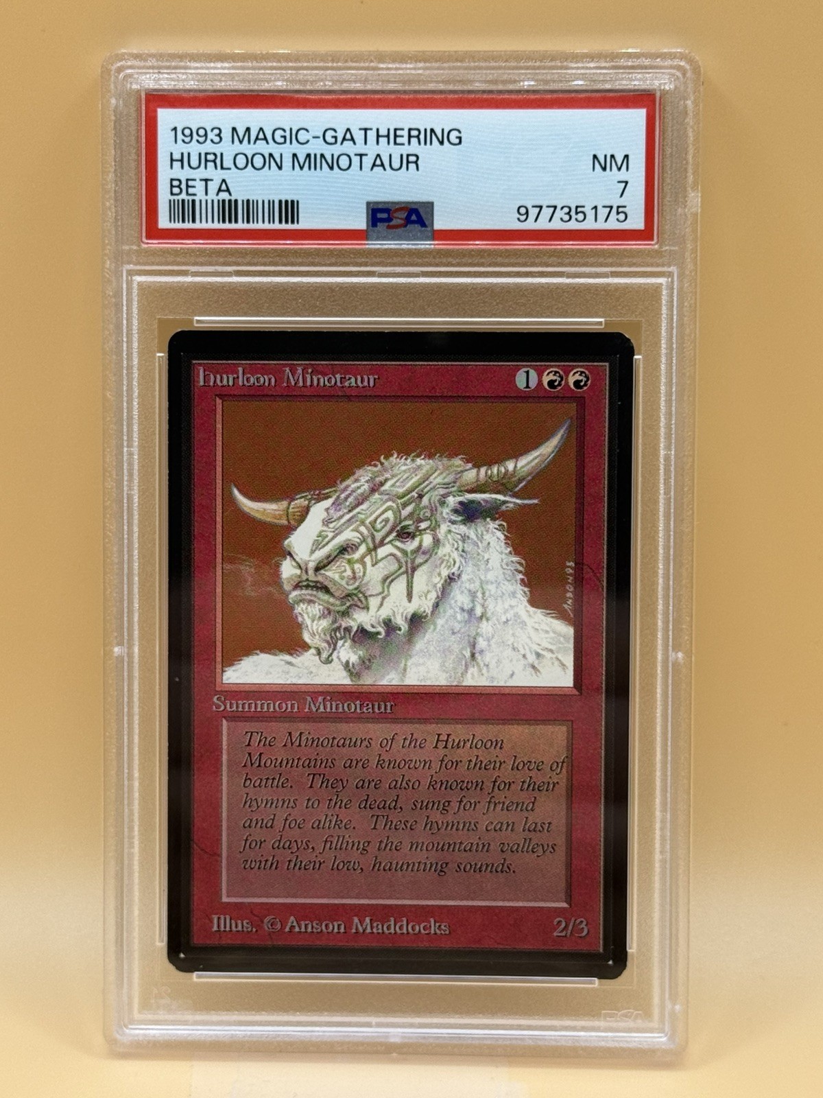 Hurloon Minotaur – 1993 MTG Beta – PSA 7 NM – Magic the Gathering