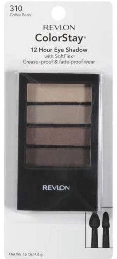 2 Pack REVLON Colorstay 12 Hour Eye Shadow quad 310 COFFEE BEAN READ DESCRIP - Image 2 of 3