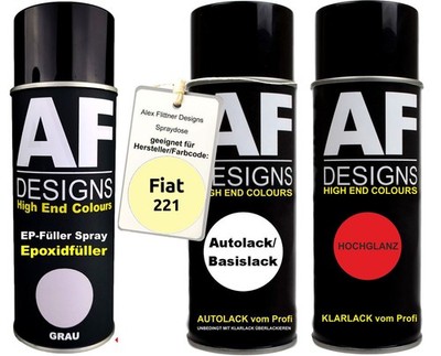 Epoxid Spraydose Set für Fiat 221 Giallo Primula Spraydose EP Grundierung Klarla