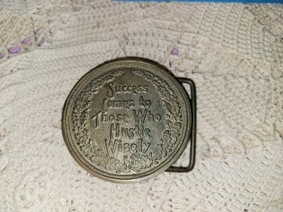 Success Comes To Those Who Hustle Wisely Belt Buckle Solid Brass Taiwan