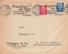 119923) DR Blg mit Perfin/Firmenlochung aus Frankfurt, Honegger & Co.