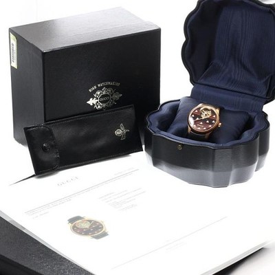 GUCCI G-TIMELESS DANCING BEES 717070 IDIA0 40mm PG Brown #C1438