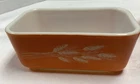 Vintage PYREX Autumn Harvest Wheat Refrigerator Dish (NO LID) Orange 502-B