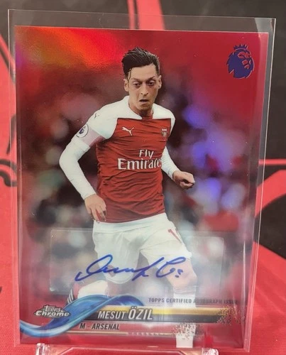 2018 Topps Chrome Premier League Red Refractor Mesut Ozil Autograph /10