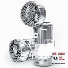 Solar Camping Lantern with Fan  Phone Charger, Portable Rechargeable Modern
