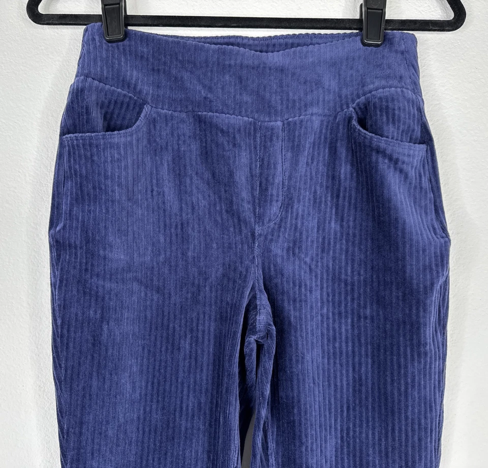 Denim & Co Regular Smooth Waist Knit Cord Leggings Size XXS Navy Blue NEW - Image 2 of 4