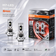 2x LED SPEED 450% OSRAM H7 Night Breaker mehr Helligkeit Stra&szlig;enzulassung NEU