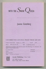 Joanne GREENBERG / With the Snow Queen Uncorrected Proof 1st 1991