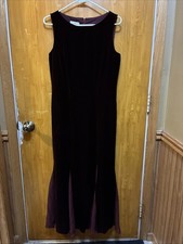 Beautiful Talbots Burgundy Velvet Dress W/Sheer Fabric Inserts Ex. Cond. Size 6