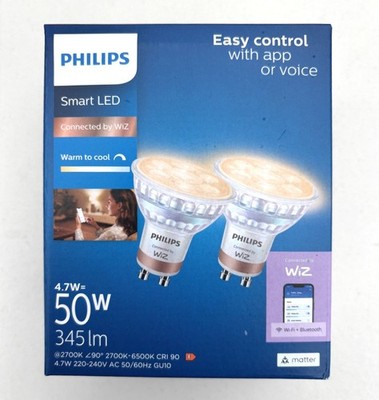 PHILIPS SMART LED DOPPELPACK GU10 WARM-KALTWEISS 4,7W = 50W 345lm