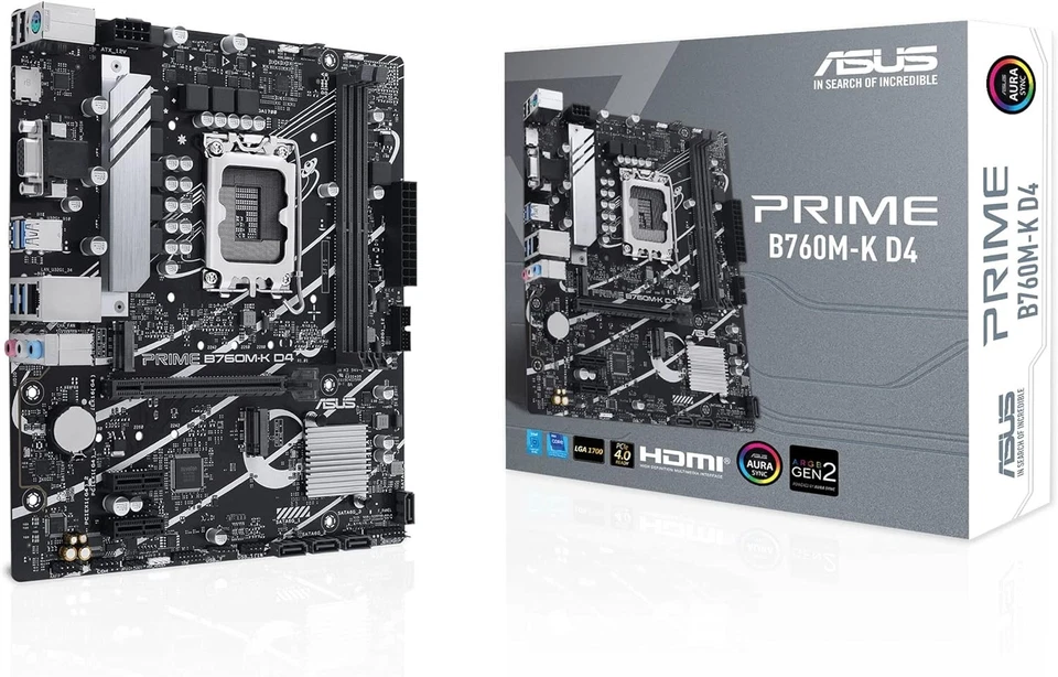 Asus Prime B760M-K D4 Scheda Madre PC mATX Intel LGA1700 DDR4 M.2 PCIe 4.0 HDMI