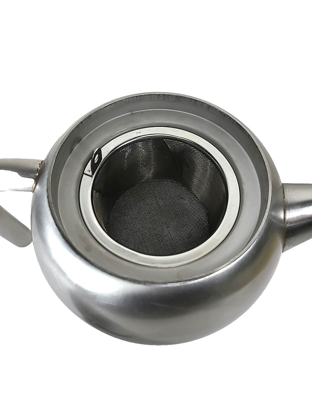 Retro Henley Teapot G&H Loose Leaf Tea Pot 27 oz Brushed Stainless Atomic Silver