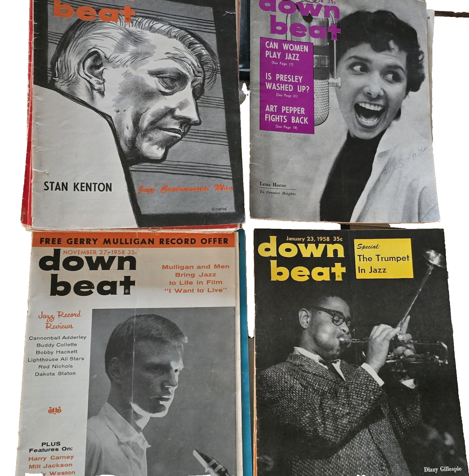 Downbeat Magazines Lot of 39  1955-1959 Kenton Mulligan Brubeck Sammy Davis Jr