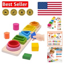 Montessori Educational Wooden Toy Set: Safe Shape  Color Sorting for Ages 1-3