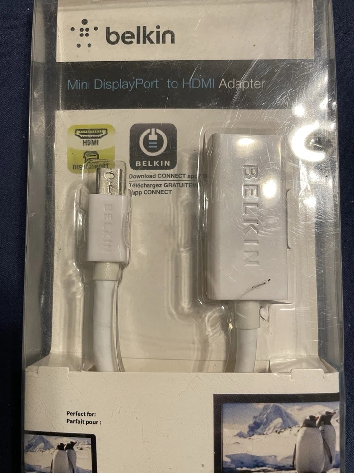 Belkin F2CD021eb White Mini DisplayPort To HDMI Adapter Plug-and-Play New - Image 2 of 3