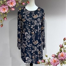 Long sleeve a-line floral mini dress