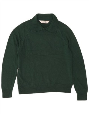 Marks & Spencer Damen Pullover Pulli Polokragen UK 10 Small grün Acryl DO17