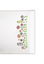 Tobin Stamped Embroidery Pillowcases Kit   Floral Whimsy, 20" x 30", White
